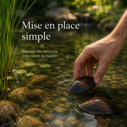 AquaPure Anodonte™ – Moules Filtrantes Naturelles pour Bassin