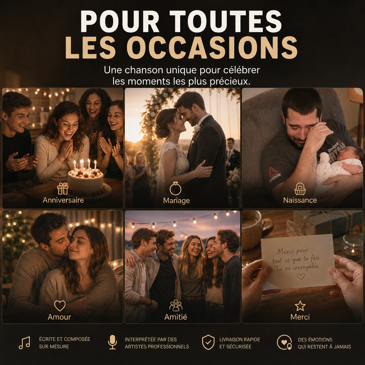 Chanson Personnalisée Unique™ – Créée Sur Mesure Pour Vos Émotions